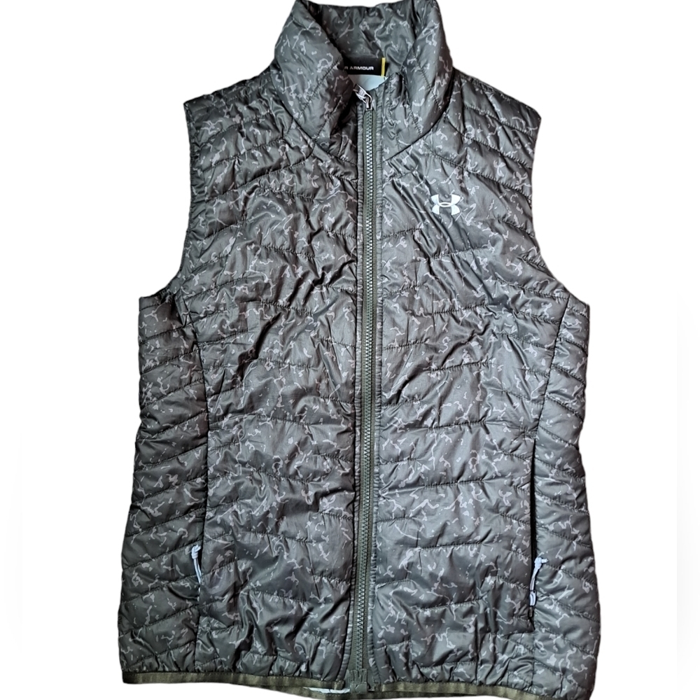 UNDER ARMOUR cold gear reactor lightweight VEST green camo like fitted hike XS